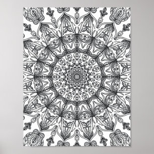 Mandala Adult Farbe der Doodle Farbe Poster