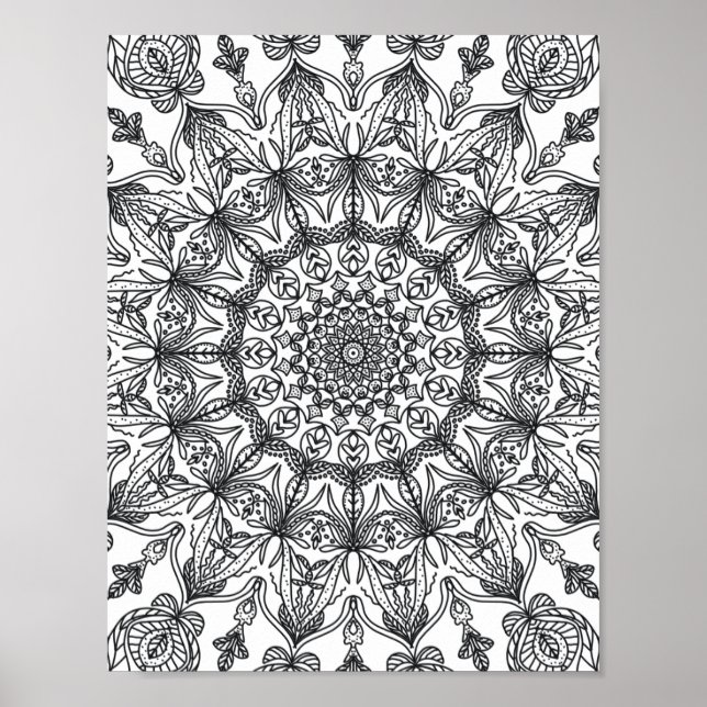 Mandala Adult Farbe der Doodle Farbe Poster (Vorne)