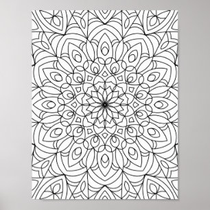 Mandala Adult Farbe der Doodle Farbe Poster