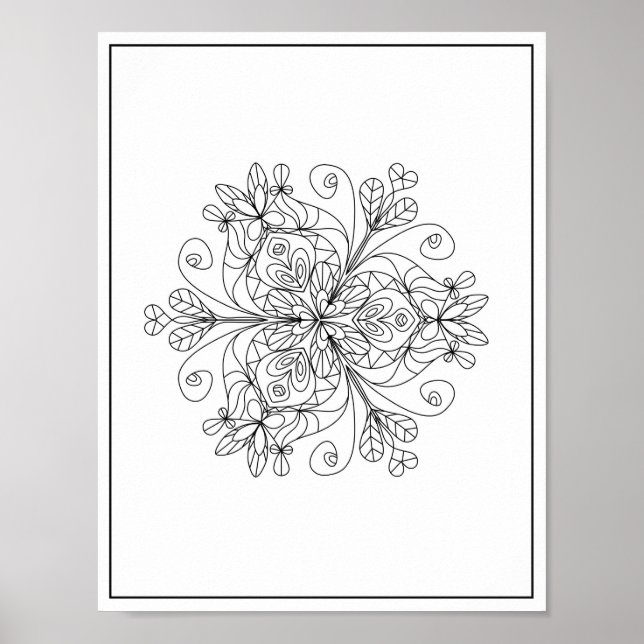 Mandala Adult Farbe der Doodle Farbe Poster (Vorne)