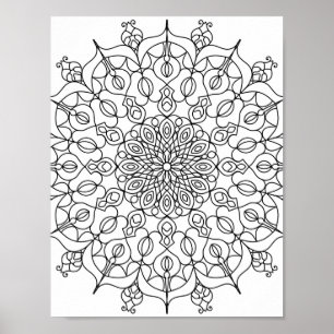 Mandala Adult Farbe der Doodle Farbe Poster