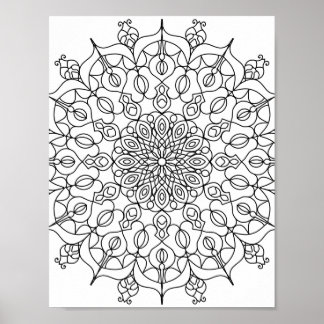 Mandala Adult Farbe der Doodle Farbe Poster