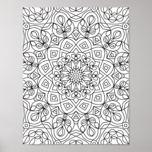 Mandala Adult Farbe der Doodle Farbe Poster