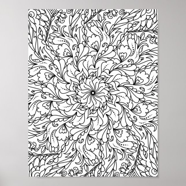 Mandala Adult Farbe der Doodle Farbe Poster (Vorne)