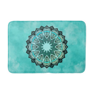 Mandala aquamarine Badematte