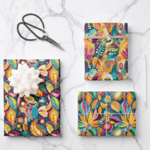 Mandala Art - Bohemische, geometrische Einrichtung Geschenkpapier Set