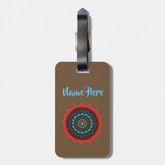 Mandala Art custom Luggae Tags Gepäckanhänger (Rückseite vertikal)
