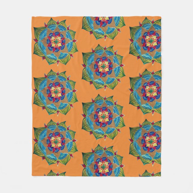 Mandala Art Fleece Blanket (Vorderseite)