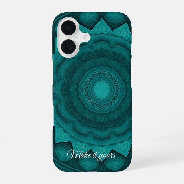 Mandala Art Phone Case - Add Your Love iPhone 16 Hülle (Rückseite)