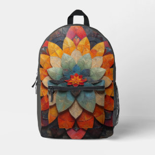 Mandala Art Textured Blume Bedruckter Rucksack