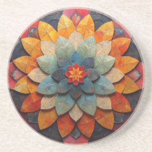 Mandala Art Textured Blume Getränkeuntersetzer