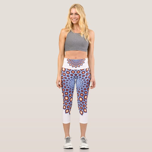 Mandala Artwork in lebhaften eleganten Farben Capri Leggings (Vorderseite)