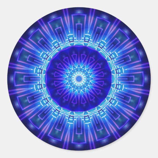 Mandala Atlantis, erstellt von Tutti Runder Aufkleber (Vorderseite)