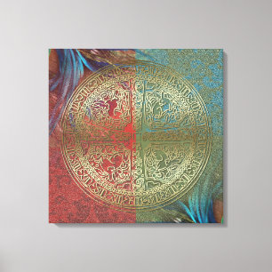 Mandala auf Federn - Eingewickelte Leinwand