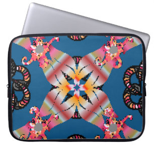 Mandala auf gelbem Hintergrund koloriert. Einladun Laptopschutzhülle
