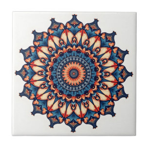 Mandala auf weiß fliese