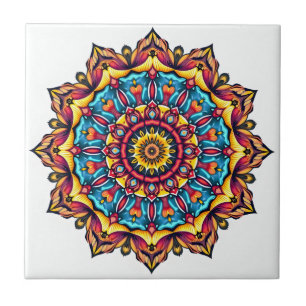 Mandala auf weiß fliese