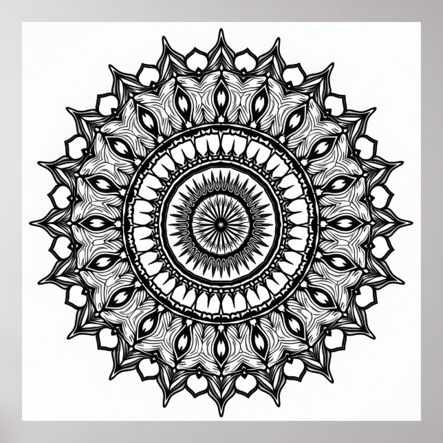 Mandala auf weiß poster (Vorne)