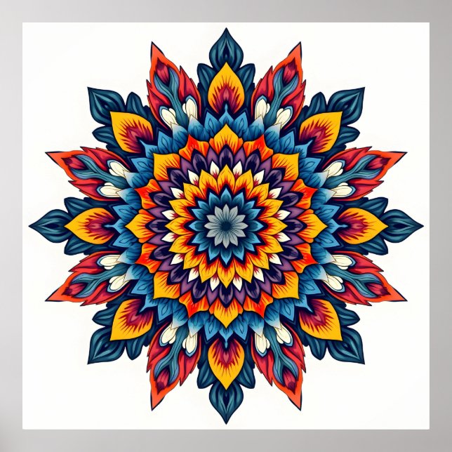 Mandala auf weiß poster (Vorne)