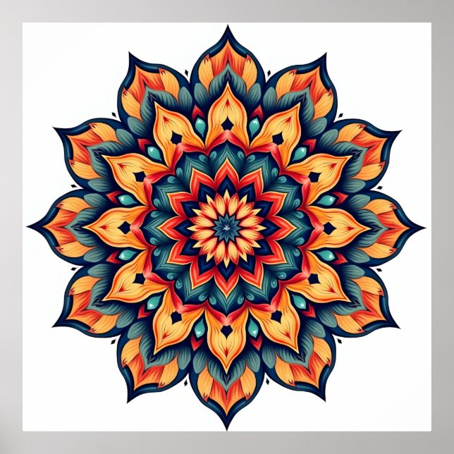 Mandala auf weiß poster (Vorne)