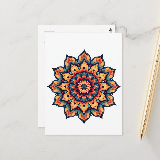 Mandala auf weiß postkarte (Vorderseite/Rückseite Beispiel)