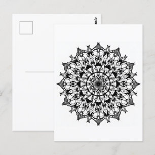 Mandala auf weiß postkarte