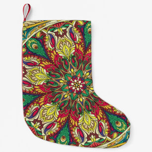 Mandala-Bandana: Vintage nahtloses Design. Kleiner Weihnachtsstrumpf
