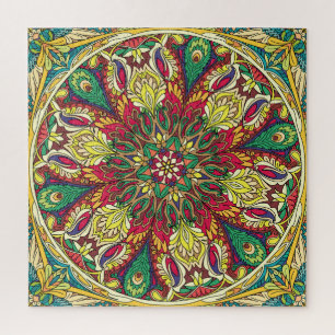 Mandala-Bandana: Vintage nahtloses Design. Puzzle