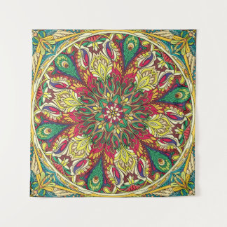 Mandala-Bandana: Vintage nahtloses Design. Wandteppich