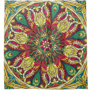 Mandala Bandana: Vintages Nahtloses Design. Duschvorhang