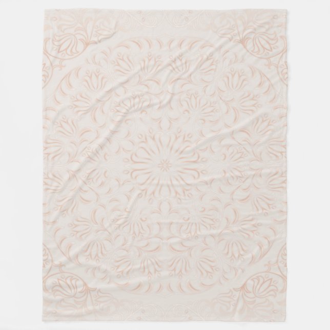 Mandala Baroque Blume Muster Design Fleecedecke (Vorderseite)