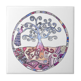 Mandala - Baum des Lebens im Paradies Fliese