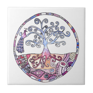 Mandala - Baum des Lebens im Paradies Fliese