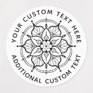 Mandala Black and White label Etiketten