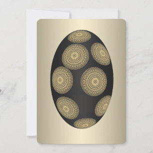 Mandala Black Ei Card mit Goldprägung Feiertagskarte