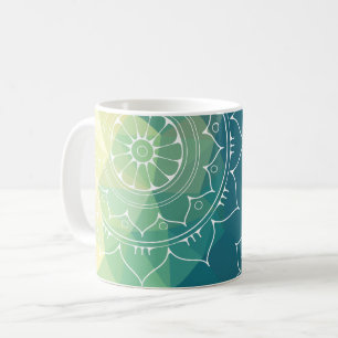 Mandala blau-grün-boho kaffeetasse