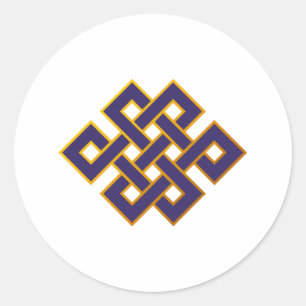 Mandala-blauer Karma-Buddhismus-ewiger Knoten Runder Aufkleber