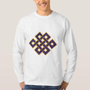 Mandala-blauer Karma-Buddhismus-ewiger Knoten T-Shirt