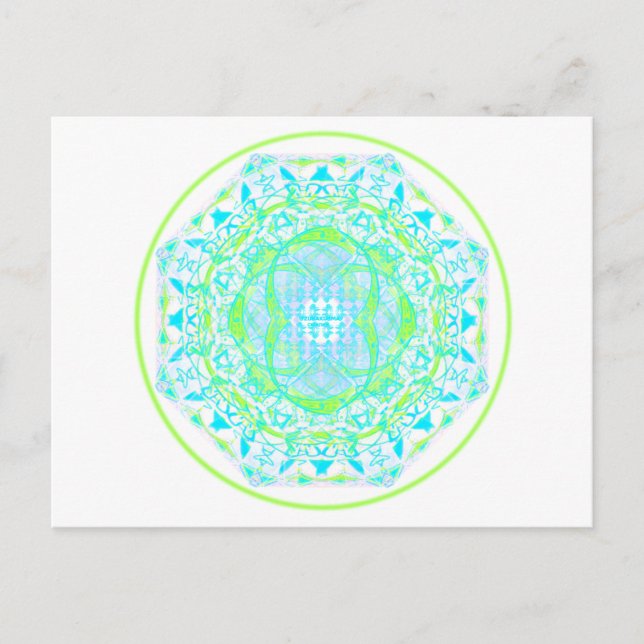 Mandala_bleu_vert Postkarte (Vorderseite)
