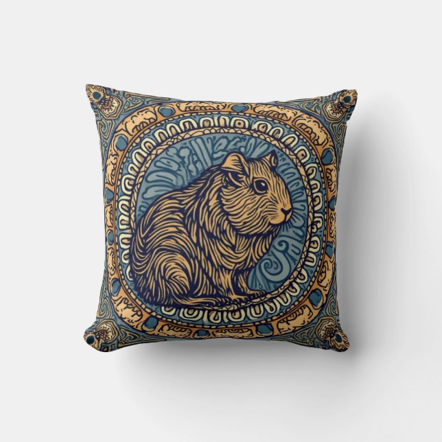 Mandala Bliss - Guinea Pig Boho TinyFur Kissen (Vorderseite)