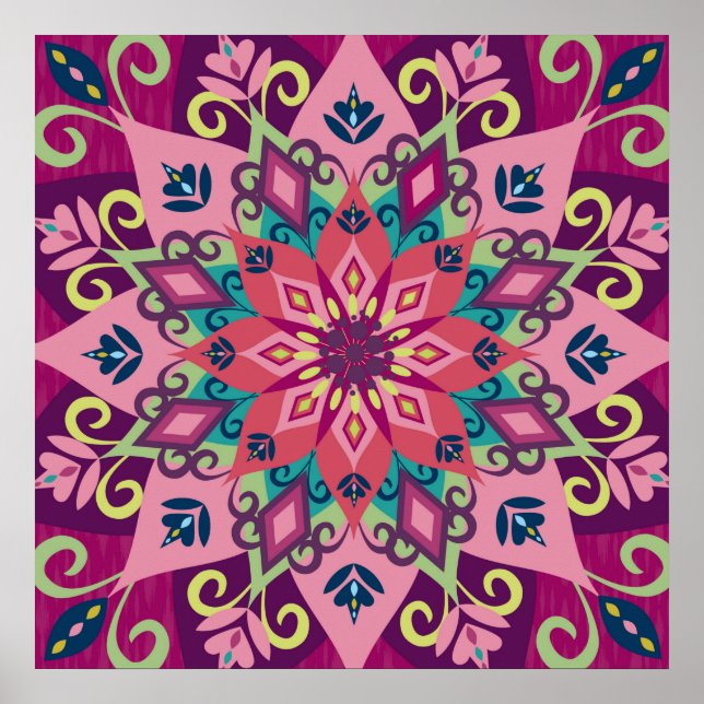 Mandala Bloom Poster (Vorne)