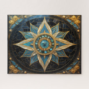 Mandala Blue Gold Puzzle