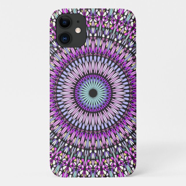 Mandala Blue Lila Kaleidoscope Pattern Case-Mate iPhone Hülle (Rückseite)