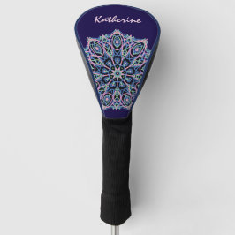 Mandala Blue Pink Green Spiritual. Golf Headcover
