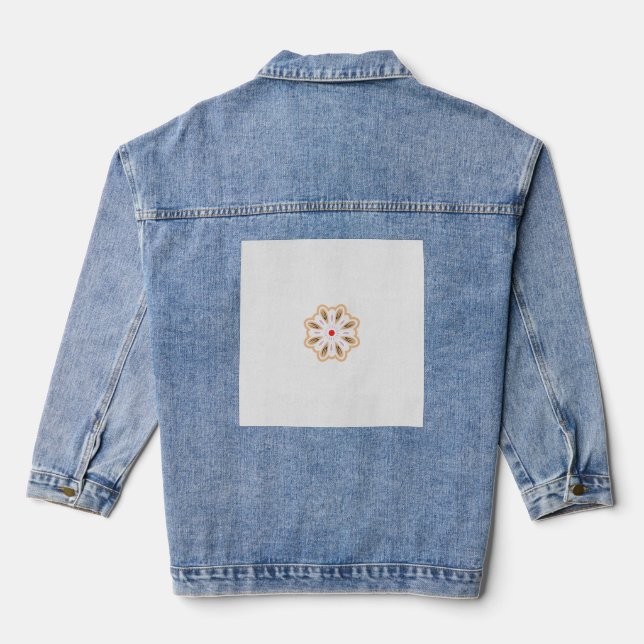 Mandala Blume Art Print | Boho Decor Jeansjacke (Rückseite)