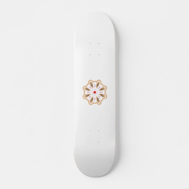 Mandala Blume Art Print | Boho Decor Skateboard (Vorne)