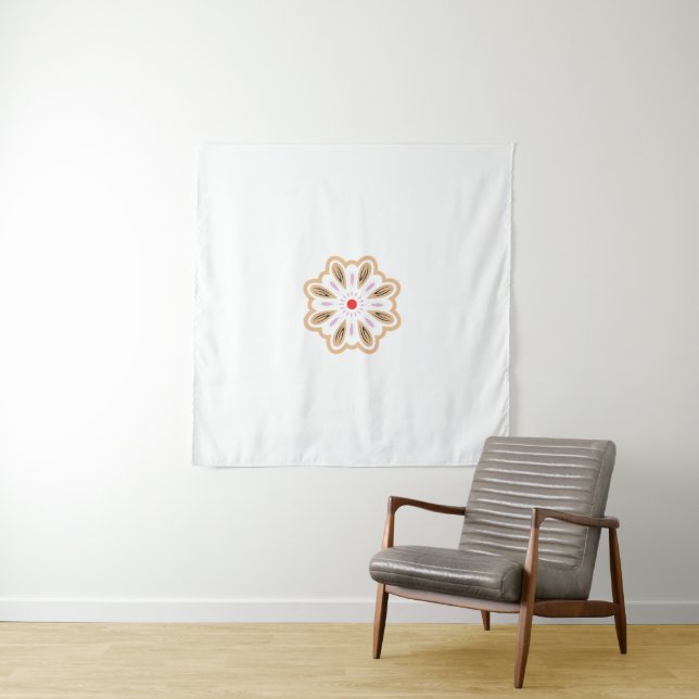 Mandala Blume Art Print | Boho Decor Wandteppich (Beispiel (Horizontal))