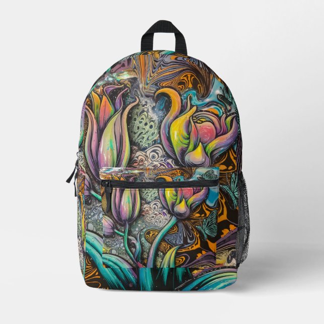 Mandala Blume Bedruckter Rucksack (Vorderseite)