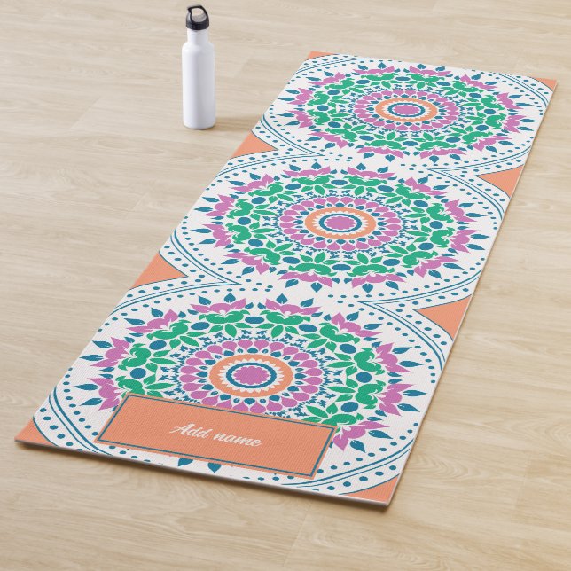 Mandala Blume Blättermuster Retro-individuelle Nam Yogamatte (Beispiel)