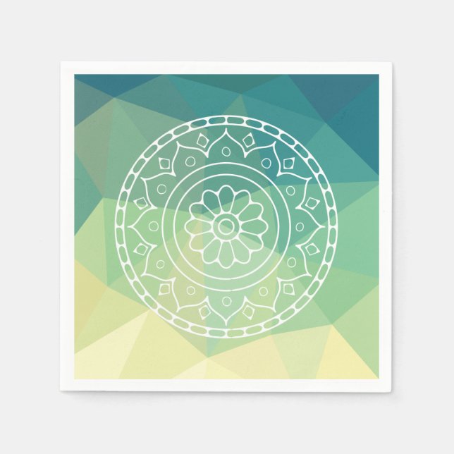 Mandala Blume Boho Inspiration Serviette (Vorderseite)